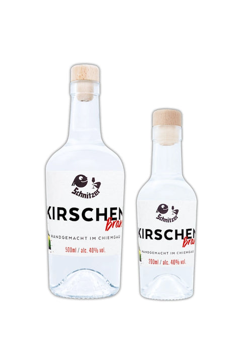Destillerie Schnitzer Kirschbrand – 200 ml und 500 ml Flaschen, aromatischer Kirschbrand.